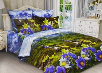 Комплект постельного белья, бязь 2-спальный (175215 см 180215 см 7070-см -2 шт) Сон трава 3D Живые фотографии