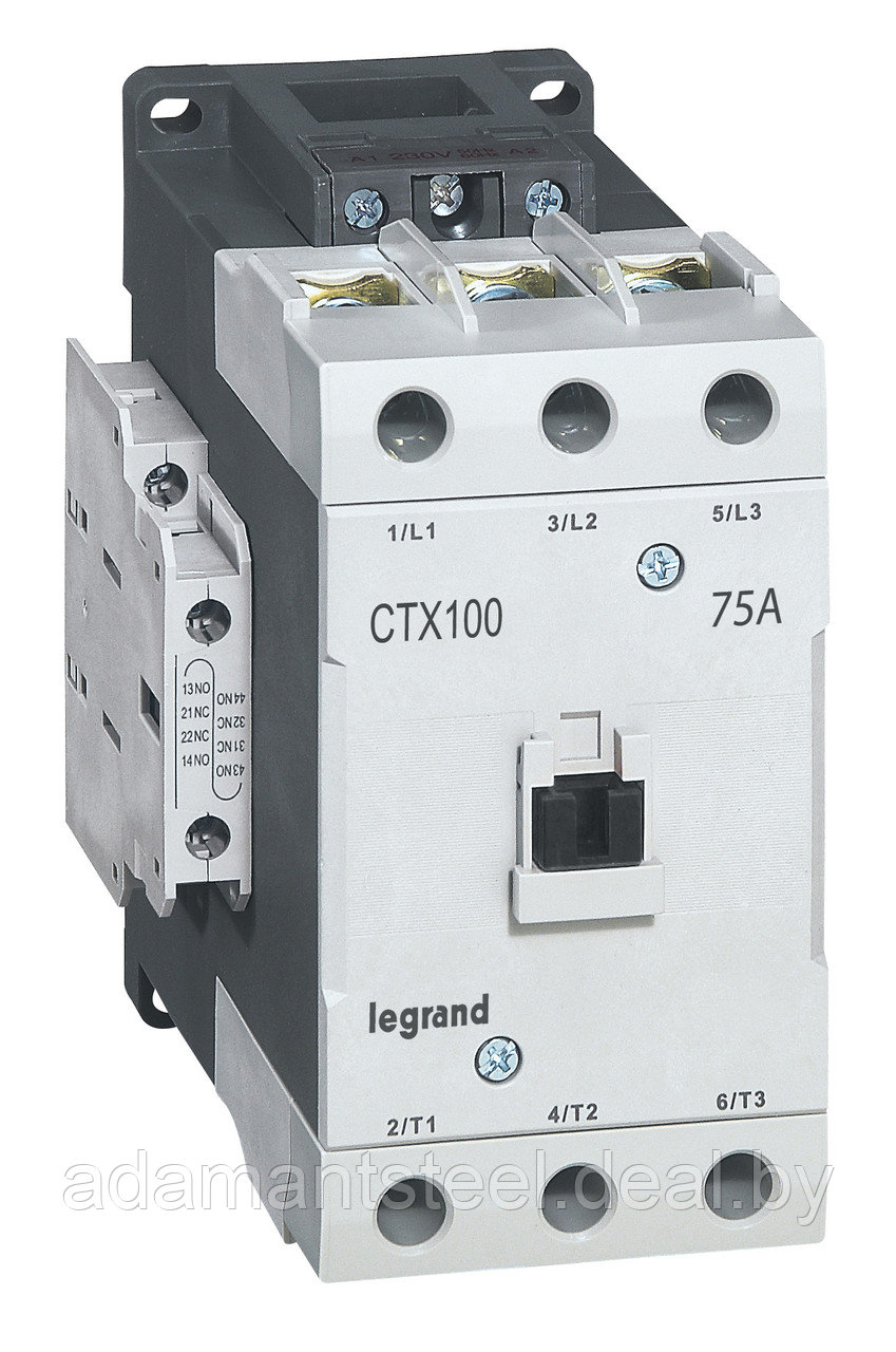 Контактор CTX3 100 3P 75A (AC-3), Uк=48VDC, 2NO+2NC всп.контакт - фото 1 - id-p138606459