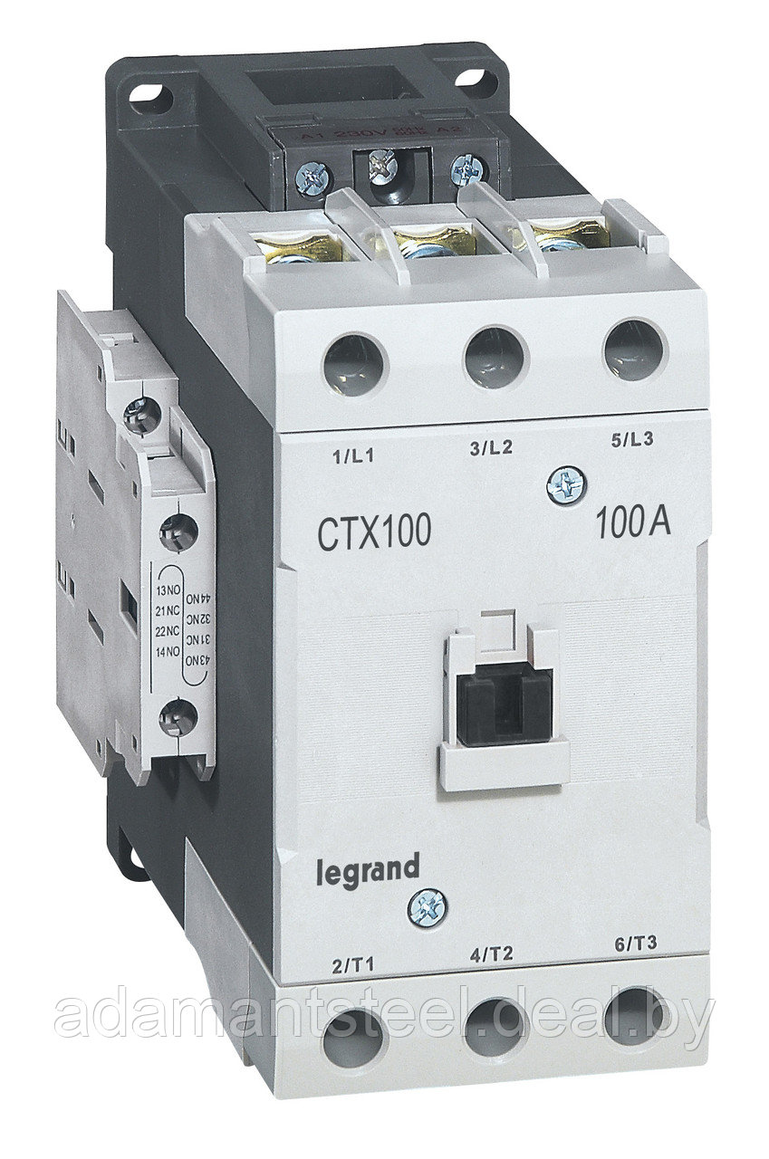 Контактор CTX3 100 3P 100A (AC-3), Uк=110VAC, 2NO+2NC всп.контакт - фото 1 - id-p138606476