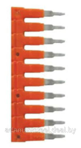 Перемычка 10/10 для соединения 10-и клемм 10mm MRK, оранжевая - фото 1 - id-p138609400