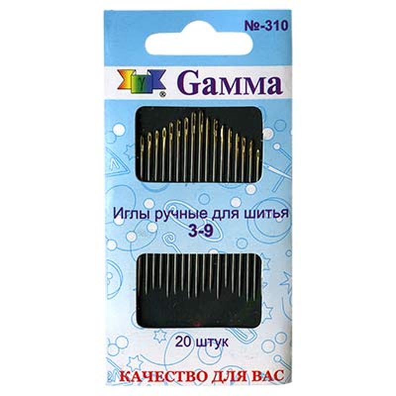 Набор игл для шитья, ручные №3-9, 20 шт. "Gamma" №310
