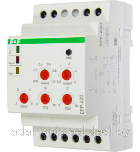 Реле тока EPP-620, многофункциональное, двухпороговое, диапазоны 0.02-1А и 0.5-5A - фото 1 - id-p138609947