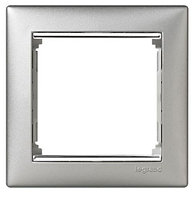 Valena - Рамка 1 пост алюминий/серебро