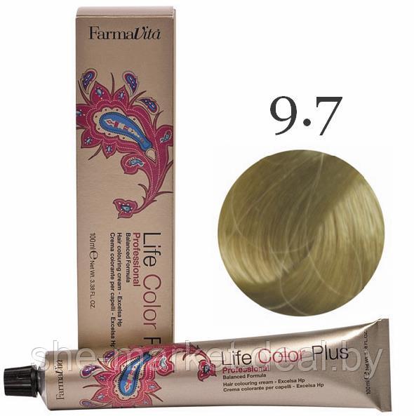 Крем-краска для волос LIFE COLOR PLUS 9.7 светлый блондин коричневый кашемир 100мл (Farmavita) - фото 1 - id-p154114235