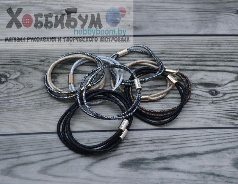 Тонкая резинка для волос с люрексом