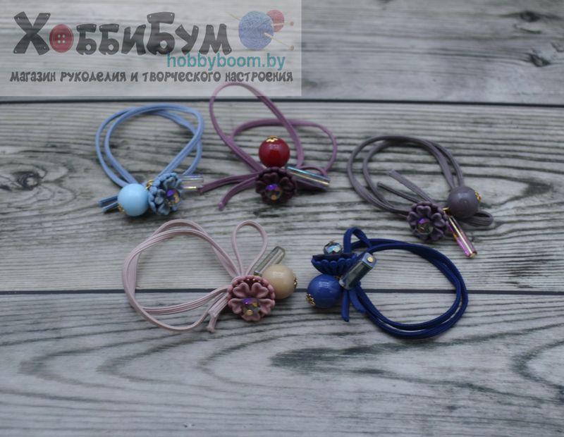 Резинка для волос с украшением, двойная