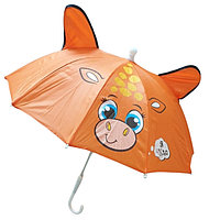 Детский зонтик оранжевый с ушками