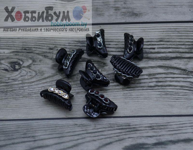 Заколка для волос "краб" 3,5 см/черный