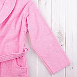 Халат женский шалька+кант, размер 50, розовый, махра, фото 6