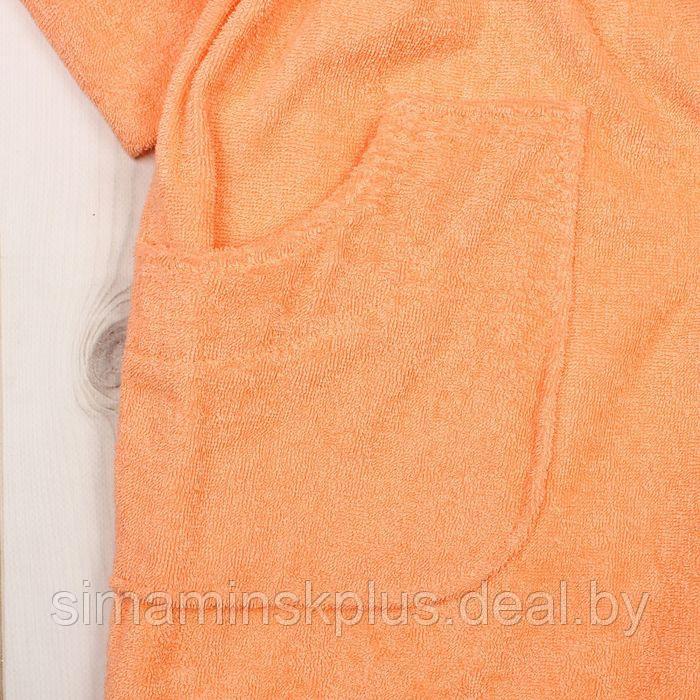 Халат женский шалька+кант, размер 46, персиковый, махра - фото 7 - id-p154100950