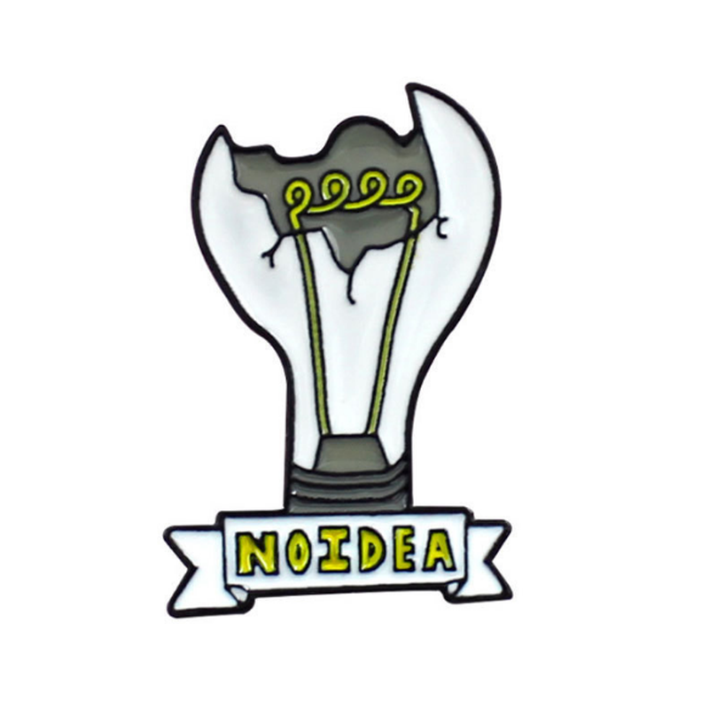 Значок лампочка "No idea" 35 х 23 мм