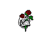 Значок "Череп и Розы"  30 х 30 мм, фото 2