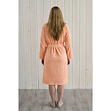 Халат женский, шалька, размер 66, цвет персиковый, махра, фото 4