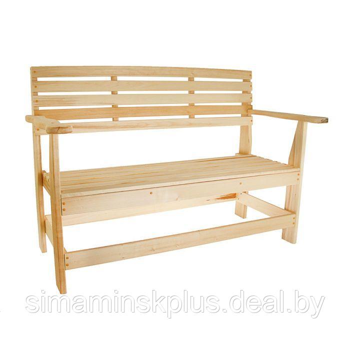 Скамейка с подлокотником, наличник 120×55×90см "Добропаровъ" - фото 1 - id-p154100213