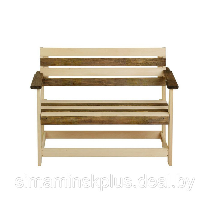 Скамейка с подлокотником "Зебра", нераскладная, наличник, 120х55х90см - фото 3 - id-p154100223