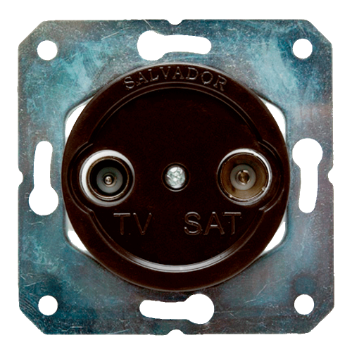 Розетка ТВ для внутреннего монтажа Salvador "Ретро" коричневая серия - фото 1 - id-p154137875