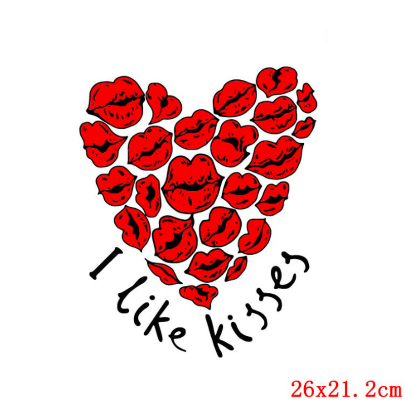 Термотрансфер на одежду "I like kisses"
