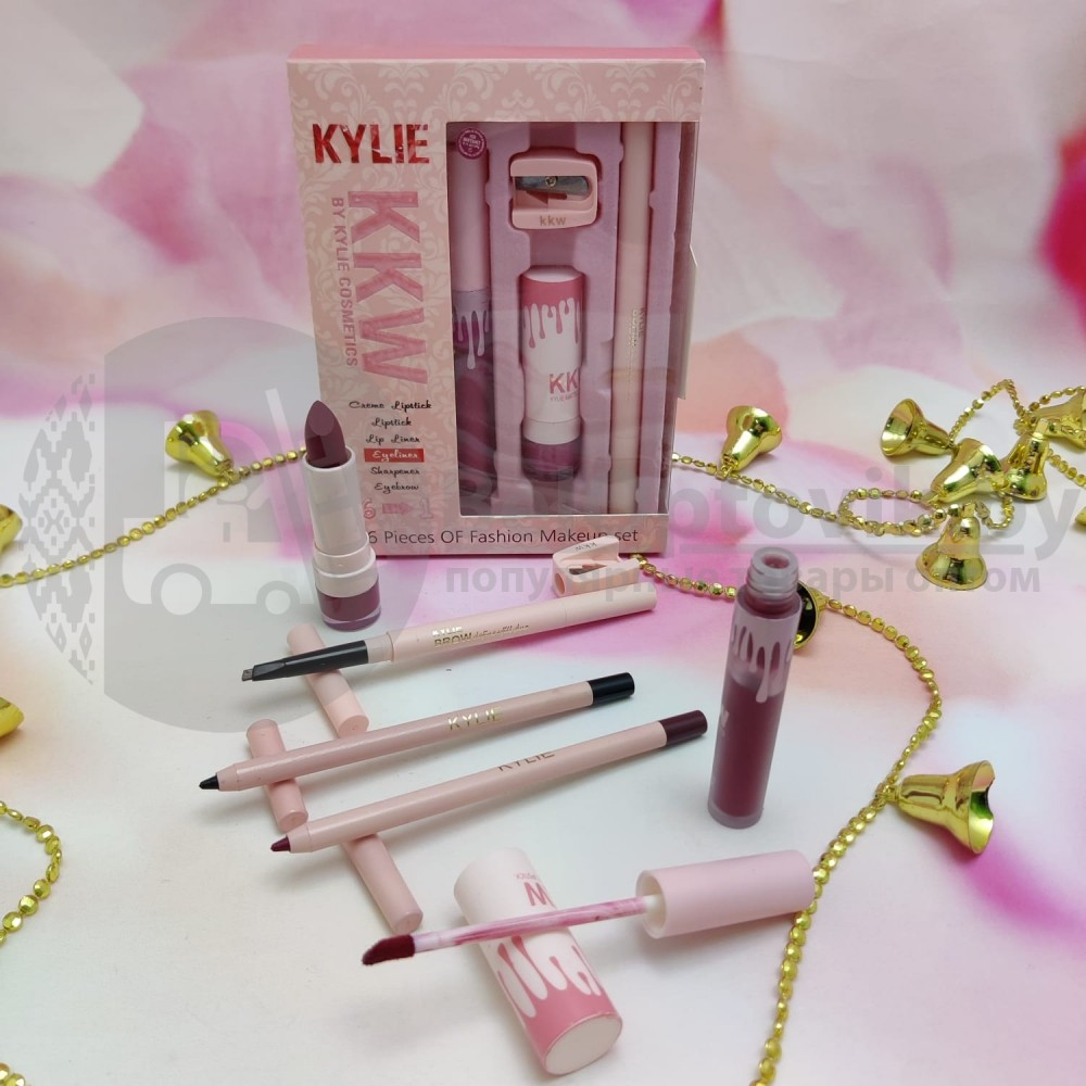 Набор косметики для макияжа KYLIE (Кайли) KKW 6 in1 с точилкой ROSIE - фото 5 - id-p102070249