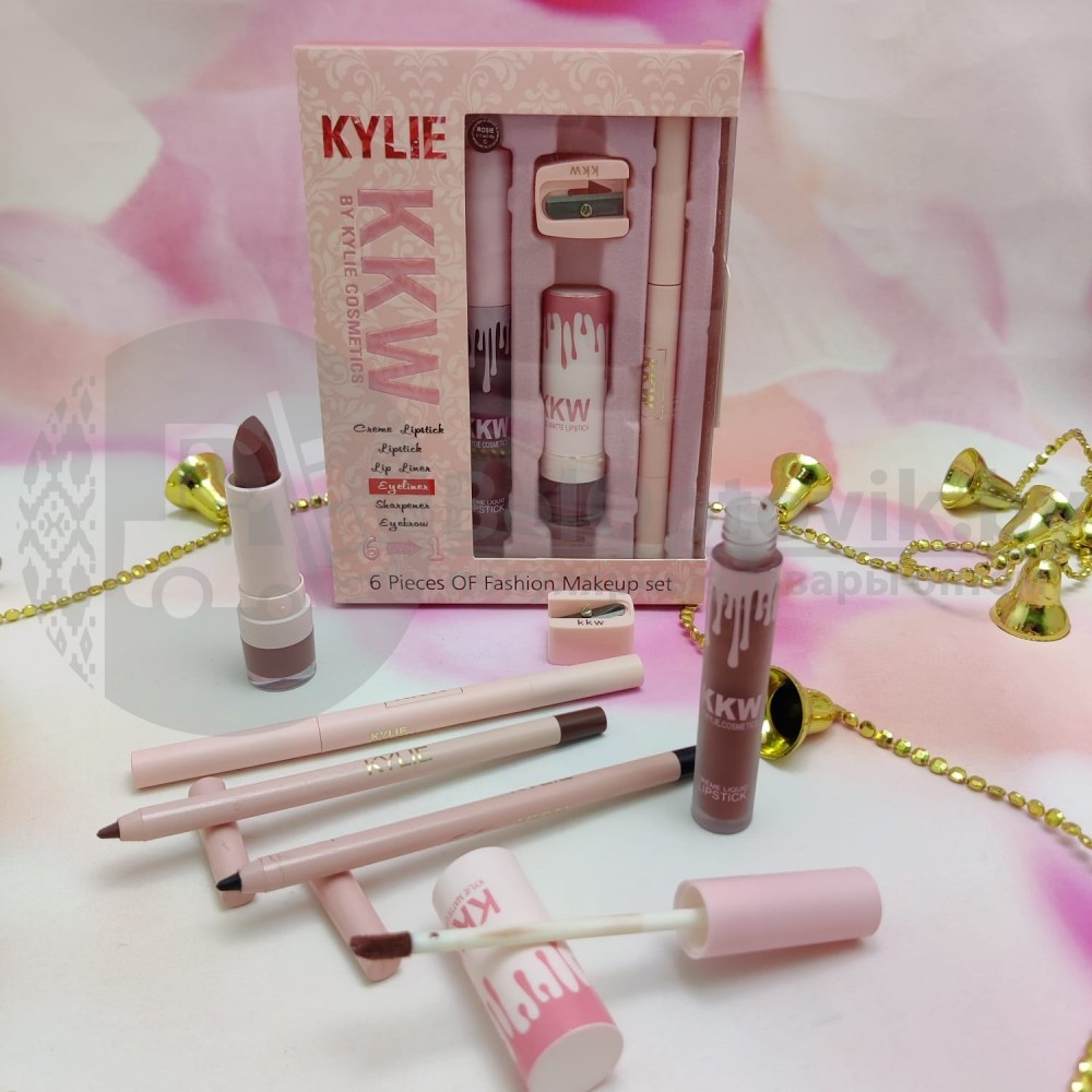 Набор косметики для макияжа KYLIE (Кайли) KKW 6 in1 с точилкой LOVE BITE - фото 7 - id-p102070251