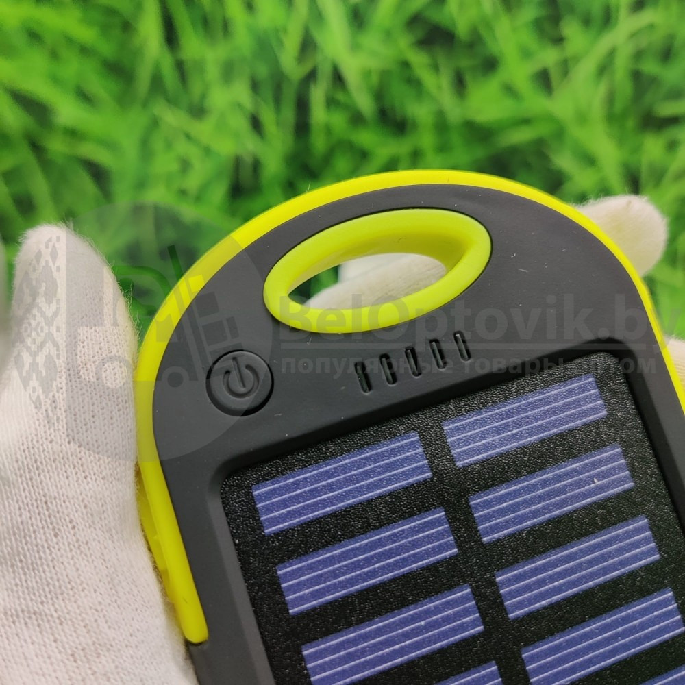 Внешний аккумулятор на солнечных батареях Solar Сharger 5000mAh Синий - фото 2 - id-p100726731