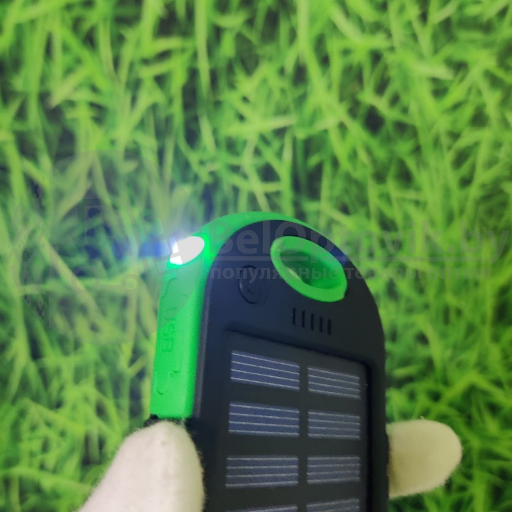 Внешний аккумулятор на солнечных батареях Solar Сharger 5000mAh Синий - фото 8 - id-p100726731