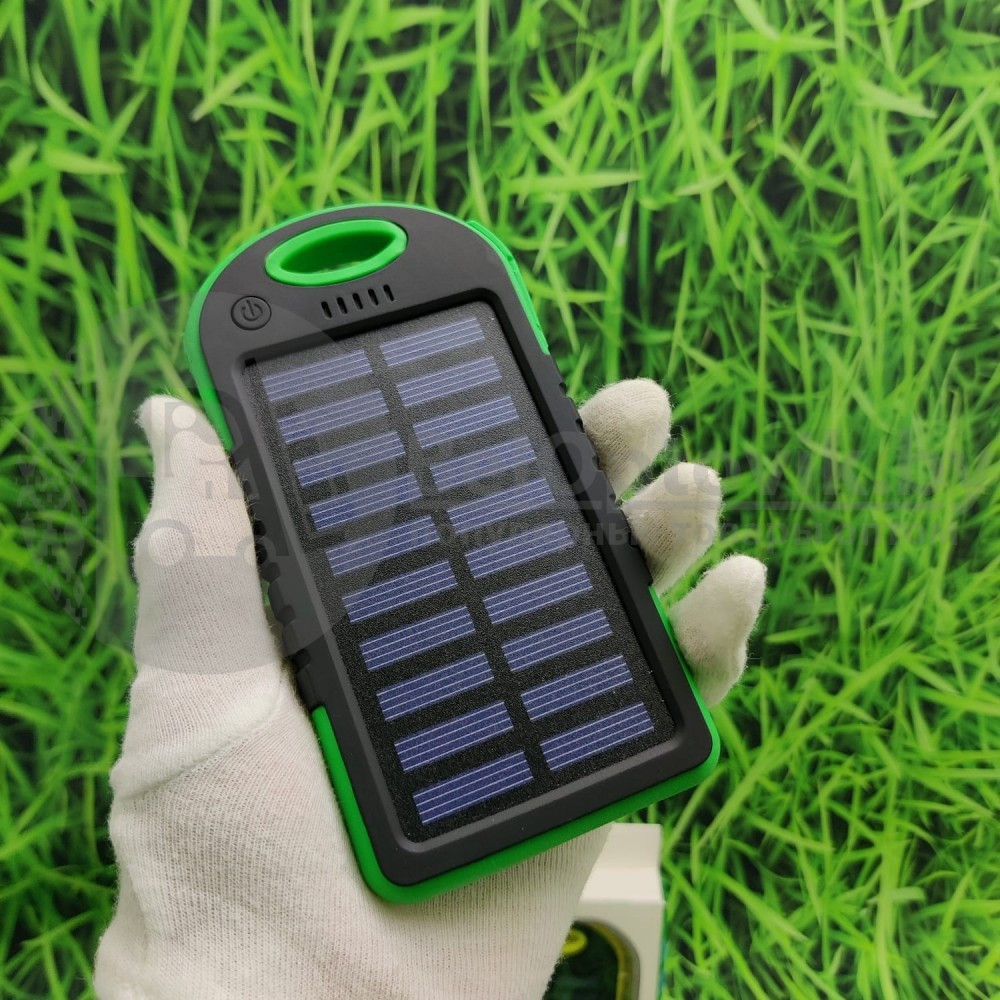 Внешний аккумулятор на солнечных батареях Solar Сharger 5000mAh Синий - фото 9 - id-p100726731