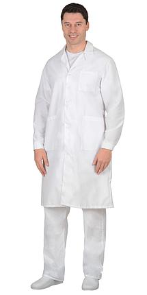 Халат х/б бязь, мужской белый, фото 2