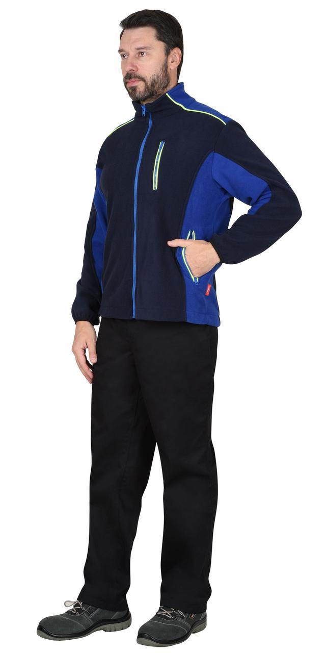 Куртка флисовая "СИРИУС-Техно" синяя с васильковым - фото 1 - id-p127417819