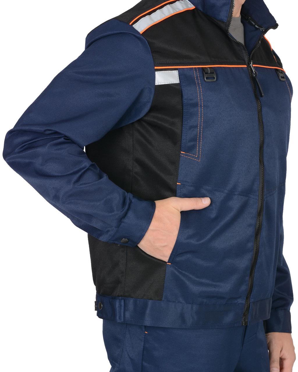 Костюм "СИРИУС-ПРАКТИК-1" куртка, п/к т.синий с черным - фото 1 - id-p127416071