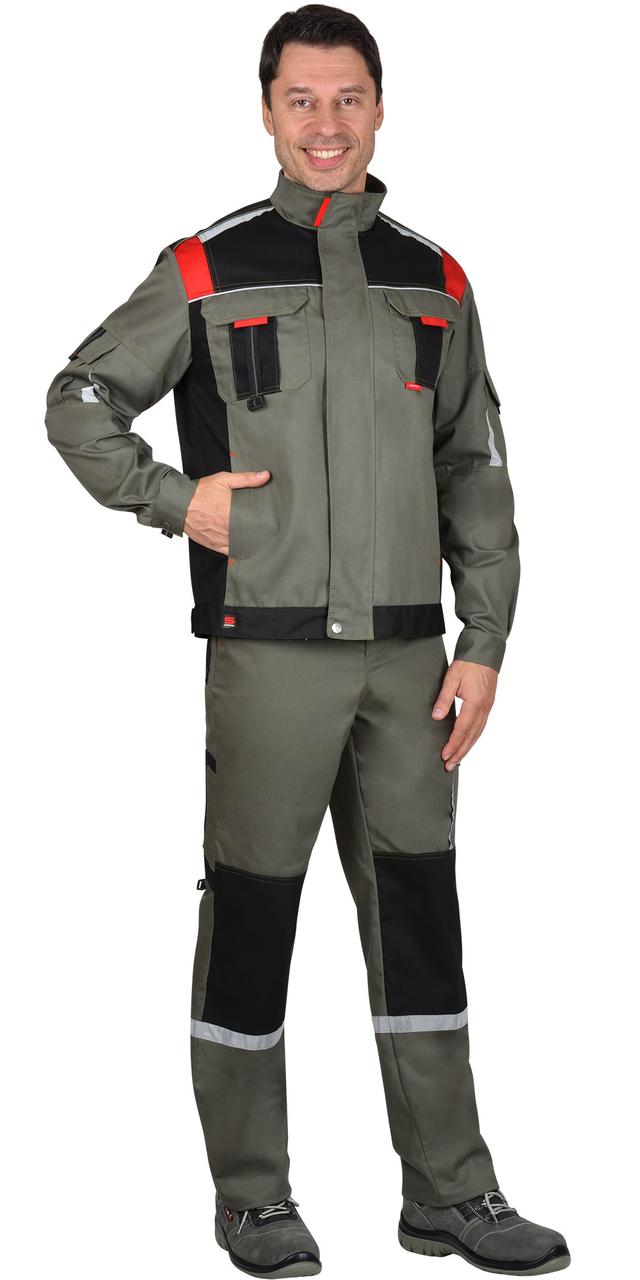 Куртка СИРИУС-СТАН оливковая с черным и красным - фото 2 - id-p127417257