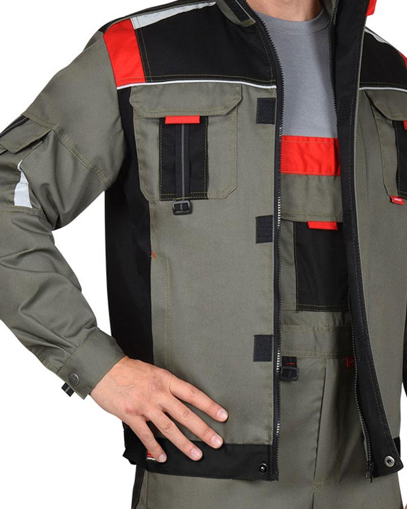 Куртка "СИРИУС-СТАН" оливковая с черным и красным