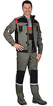 Костюм СИРИУС-СТАН куртка, п/к оливковый с черной и красной отделкой, фото 2
