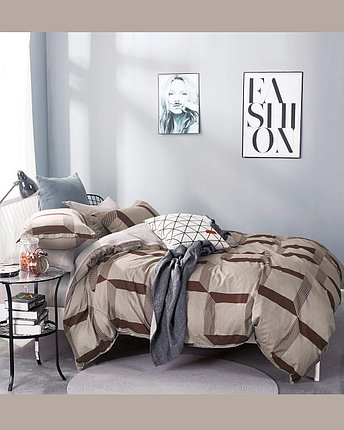 Комплект постельного белья (Иваново) Семейный макси сатин цветной ТМ Европа, плотн.120г/кв.м. (ЧЗ), фото 2