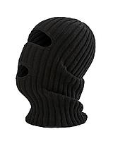 Шапка-маска черная трикотажная 100% акрил, цена за 1 шт.
