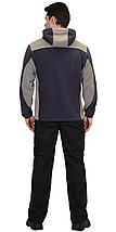 Куртка флисовая СИРИУС-ТЕХНО с капюшоном т.синияя с серым, фото 2