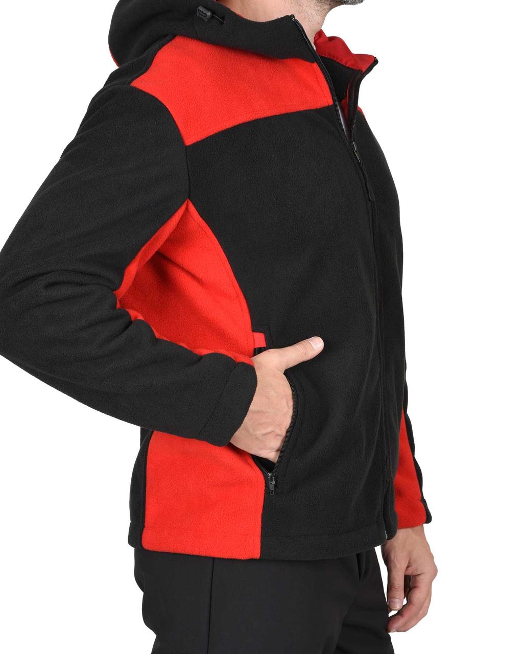 Куртка флисовая "СИРИУС-ТЕХНО" (флис дублированный) черная с красным - фото 6 - id-p154235049
