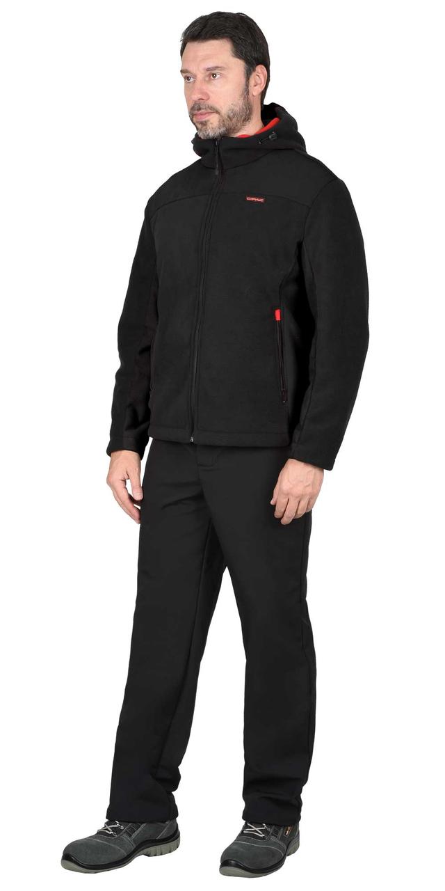 Куртка флисовая "СИРИУС-ТЕХНО" (флис дублированный) черная - фото 1 - id-p154235078
