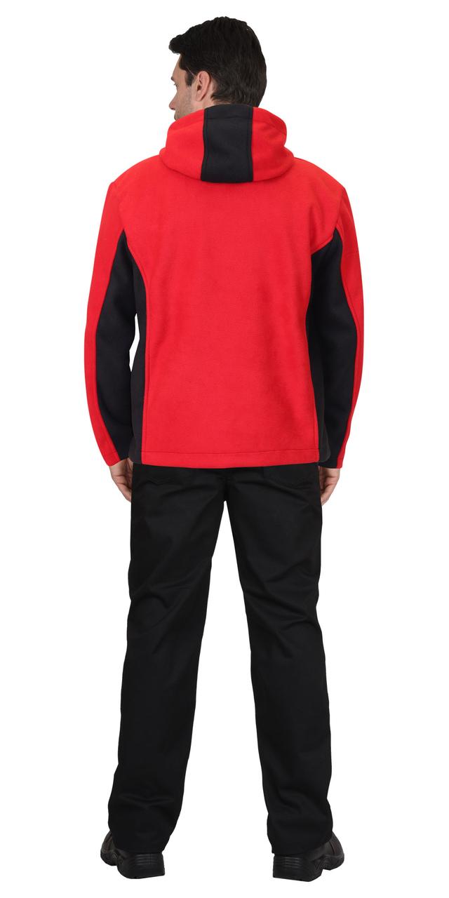 Куртка флисовая "СИРИУС-ТЕХНО" (флис дублированный) красная с черным - фото 2 - id-p154235099