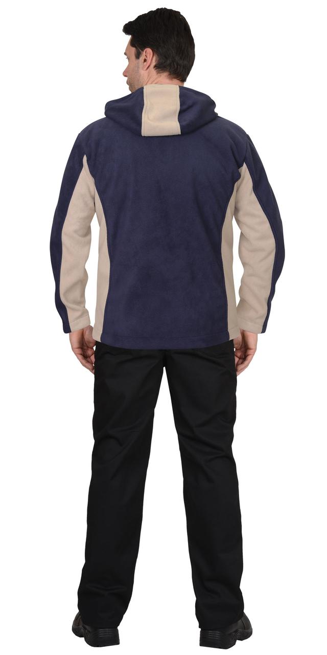Куртка флисовая "СИРИУС-ТЕХНО" (флис дублированный) т.синяя с бежевым - фото 2 - id-p154235101