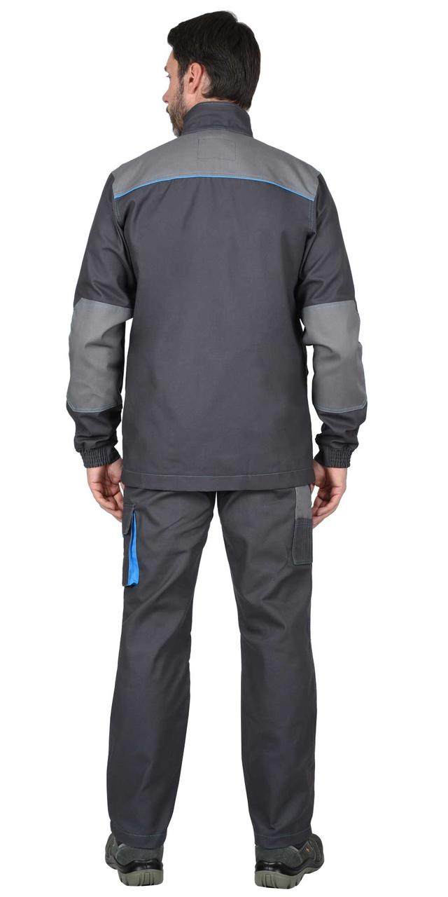 Куртка СИРИУС-ДВИН т.серый со ср.серым и голубой отделкой пл. 275 г/кв.м - фото 3 - id-p135662093