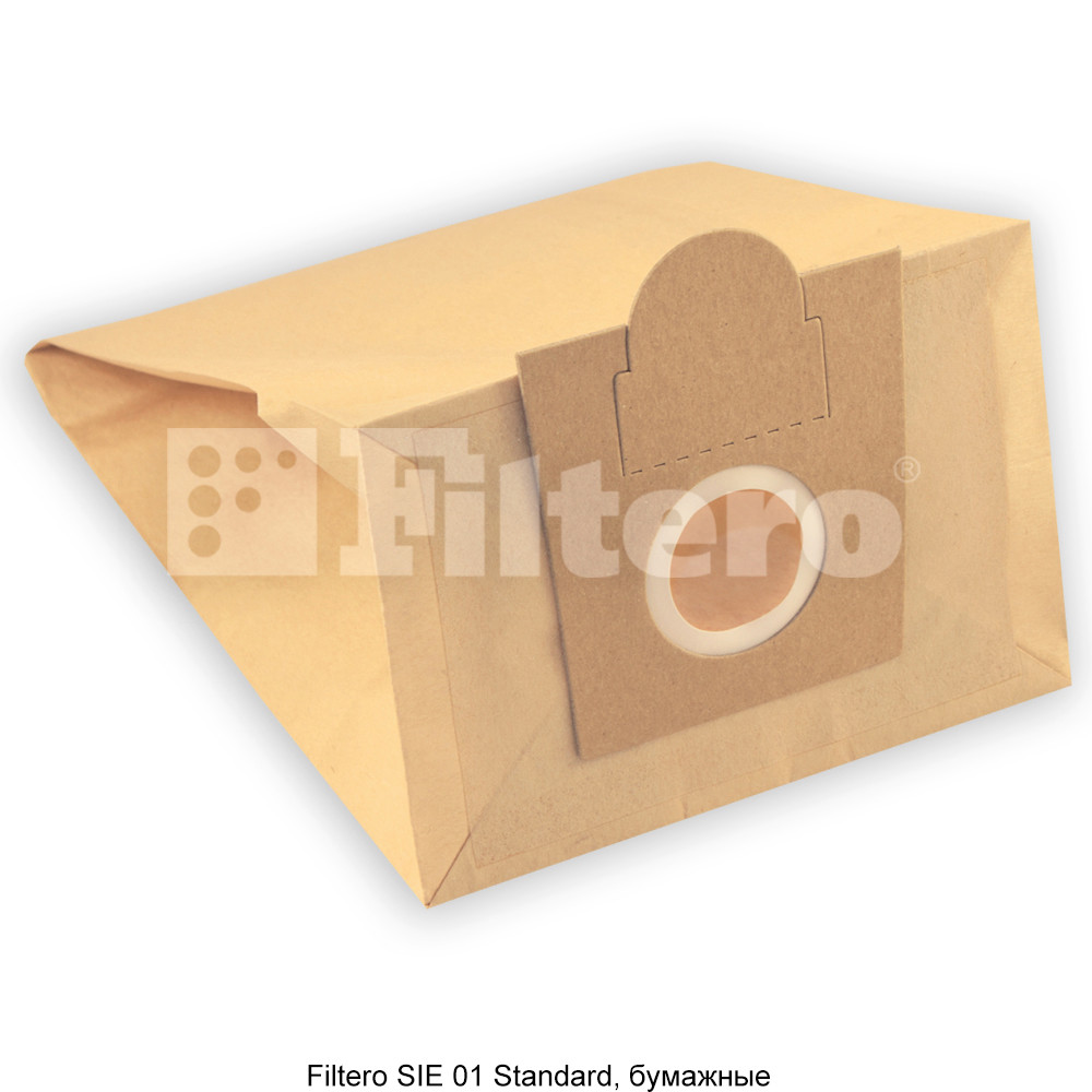 Комплект бумажных пылесборников(5 шт) Filtero SIE 01 (5) Standard, для пылесосов BOSCH, SIEMENS - фото 3 - id-p154244635