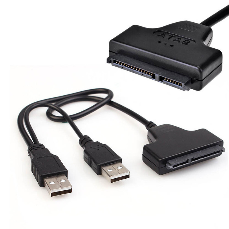 Адаптер - переходник - кабель SATA - 2x USB2.0 для жесткого диска SSD/HDD 2.5″, черный 555648