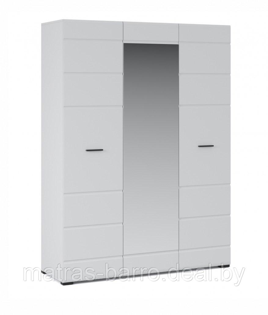 Распашной 3-х дверный шкаф Йорк Империал белый/белый глянец - фото 2 - id-p154273721