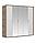 Шкаф пятидверный распашной Джулия с зеркалами (ДЗЗЗД) и порталом (крафт серый/белый глянец), фото 5