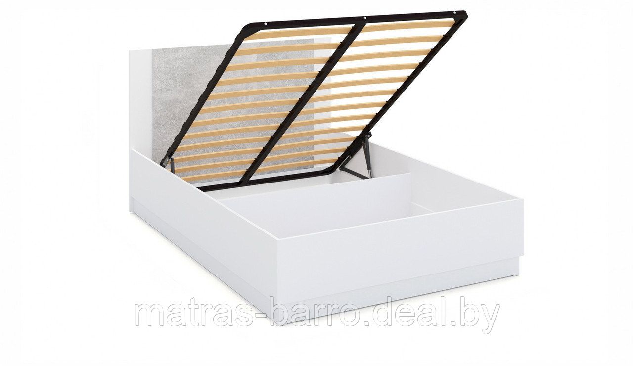 Кровать двуспальная Аврора 160*200 см с подъемным механизмом белый/ателье светлый - фото 1 - id-p154273886