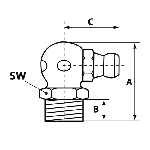 Пресс-масленка угловая 90° G 3/8''-VZ-SK-SW 17 арт. 15239, фото 2