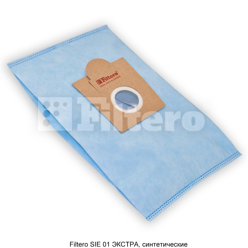 Комплект синтетических пылесборников (4 шт) Filtero SIE 01 (4) ЭКСТРА, для пылесосов BOSCH, SIEMENS - фото 3 - id-p154301964