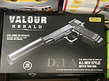 Пистолет металический D1А с глушителем, фото 3