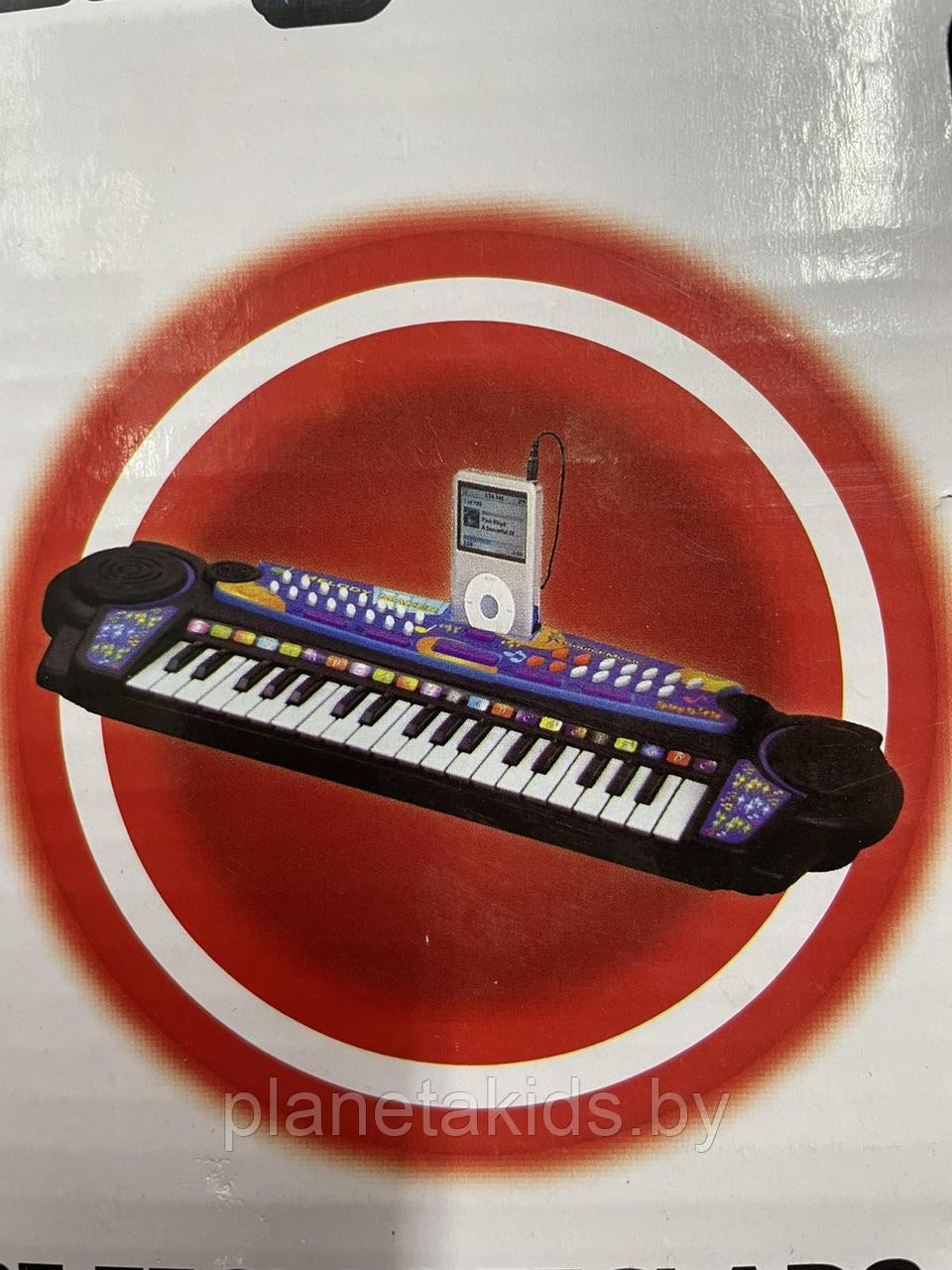 Синтезатор ( пианино) с микрофоном от сети (без адаптера) и от батареек, с подключением MP3, Ipod, Iphone - фото 2 - id-p154314917