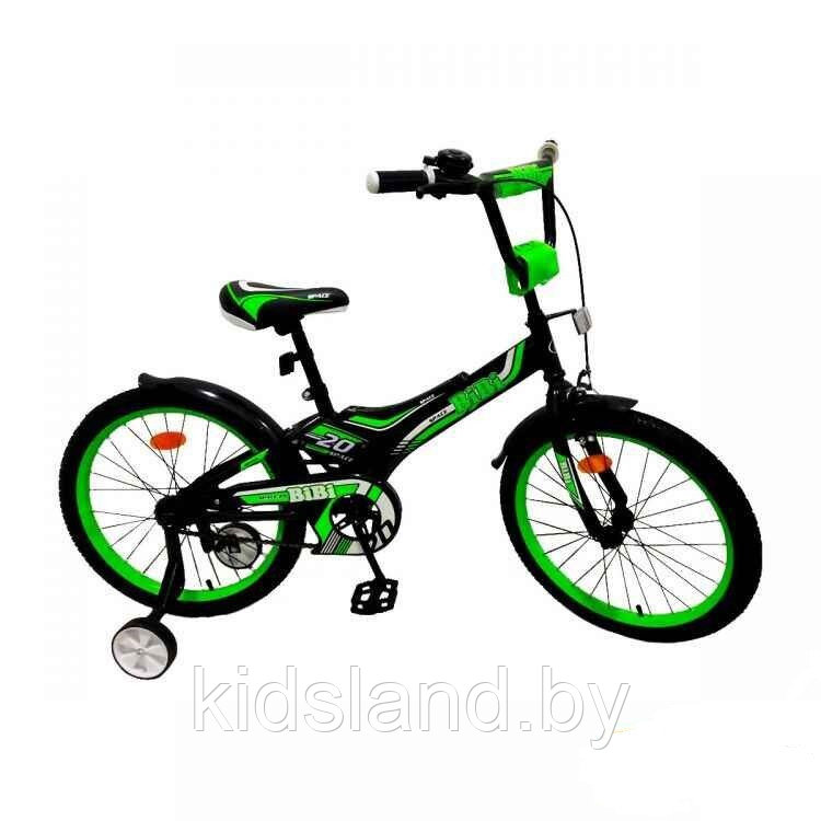 Детский Велосипед Bibi Space 20" ( чёрный/зелёный)